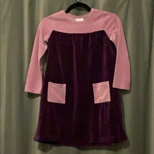 Hanna Andersson 130 purple velour dress w/ pockets